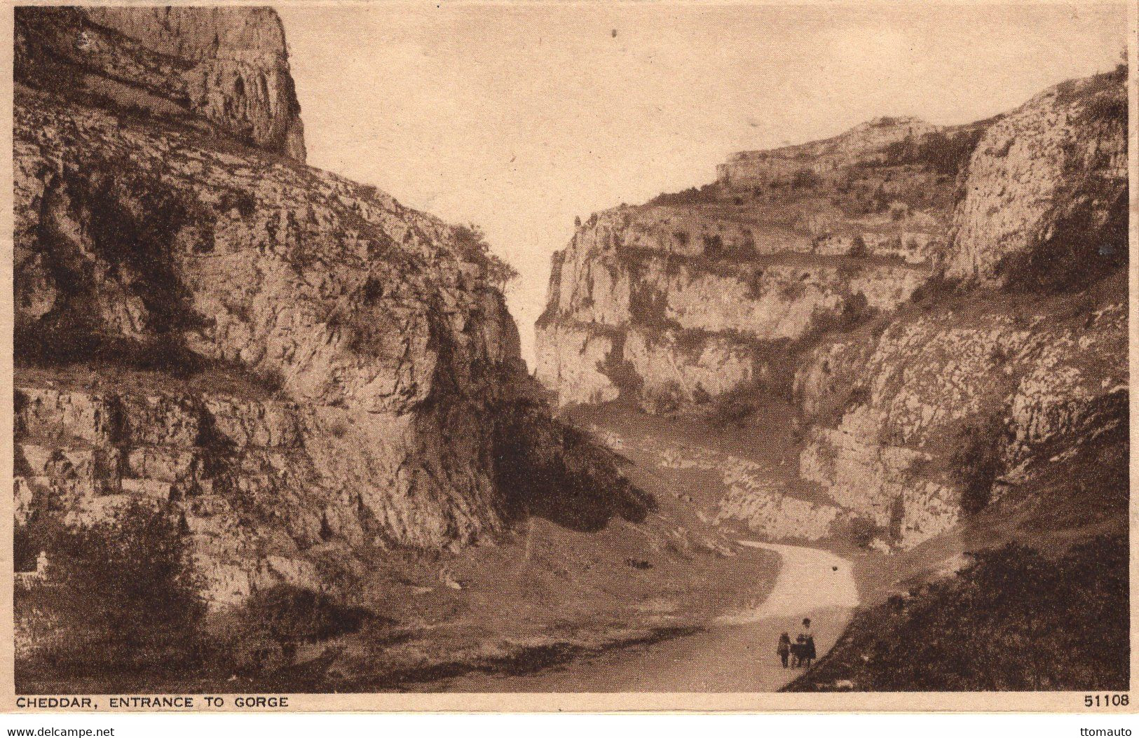 Cheddar -  Entrance To The Gorge  - Old Postcard - CPA - Cheddar