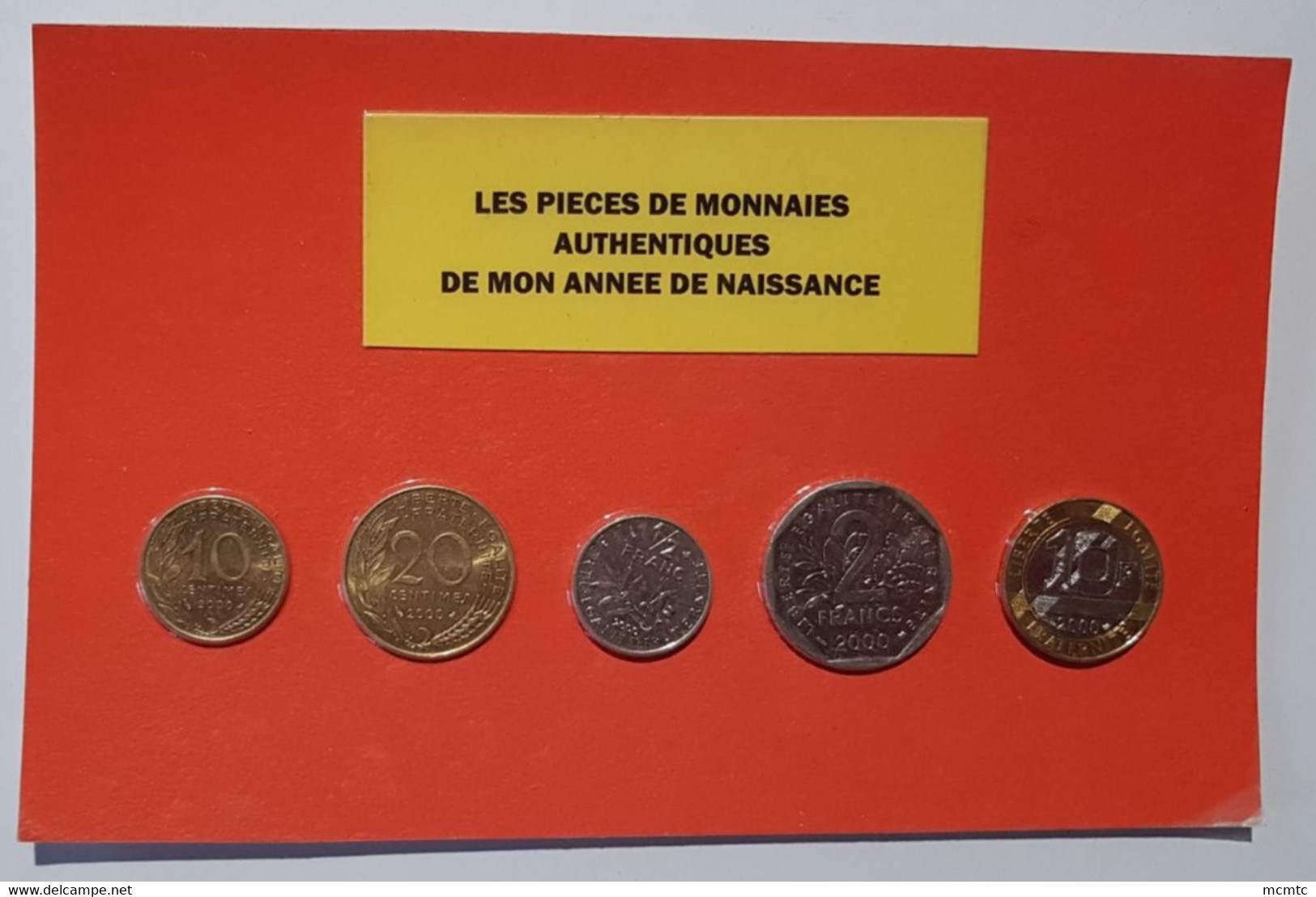 5 Pièces De Monnaies Authentiques  Sous Blister De Votre Année De Naissance 2000 ( Idée Cadeau ) - Andere & Zonder Classificatie