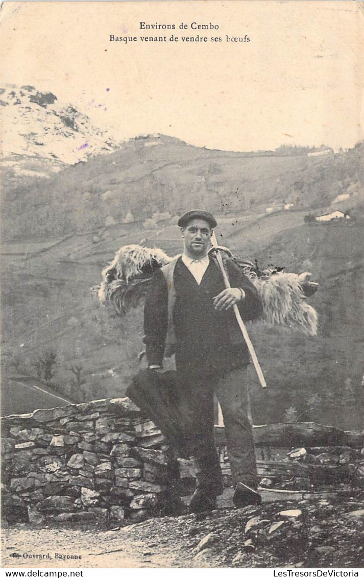 CPA Thèmes - Agriculture - Environs De Cembo - Basque Venant De Vendre Ses Boeufs - G. Ouvrard - Oblitérée 1908 - Sonstige & Ohne Zuordnung