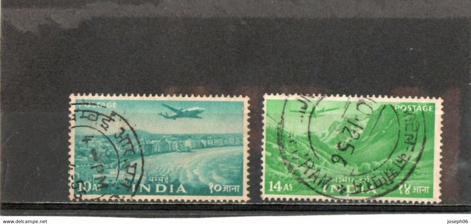 INDE   1955  Poste Aérienne  Y.T. N° 3 à 6  Incomplet  Oblitéré  3 4 - Poste Aérienne