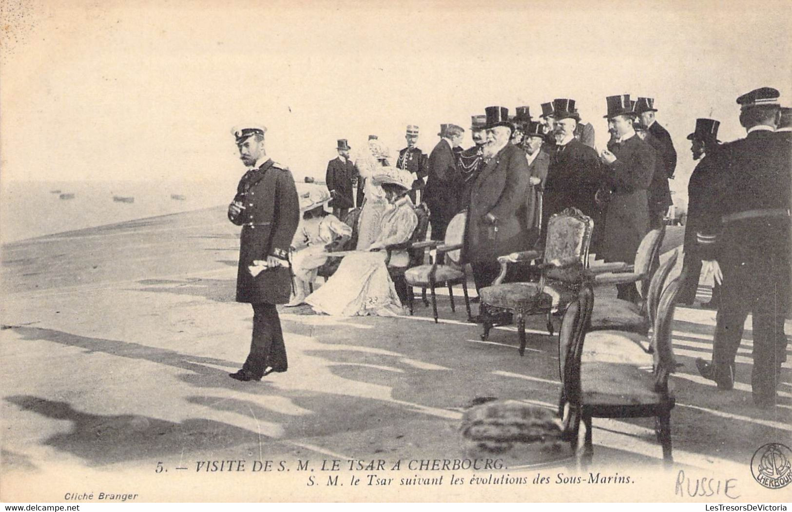 CPA Politique - Visite De S. M. Le Tsar à Cherbourg - S. M. Le Tsar Suivant Les évolutions Des Sous Marins - Branger - Events