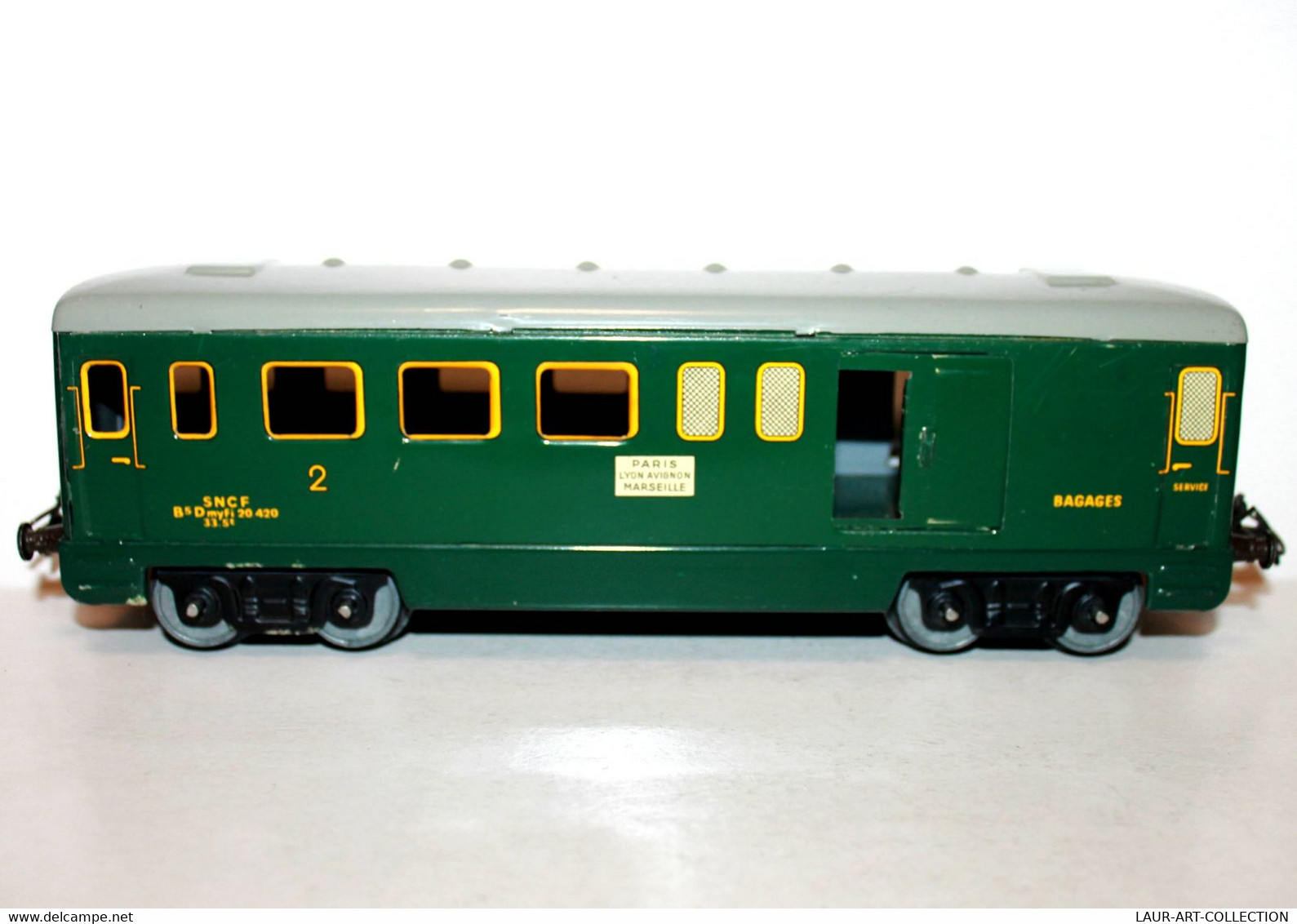 HORNBY, VOITURE WAGON BAGAGES SNCF B5Dmyfi 20.420 PARIS MARSEILLE A BOGIES ECH:O - MODELISME FERROVIAIRE (1712.43) - Wagons Marchandises