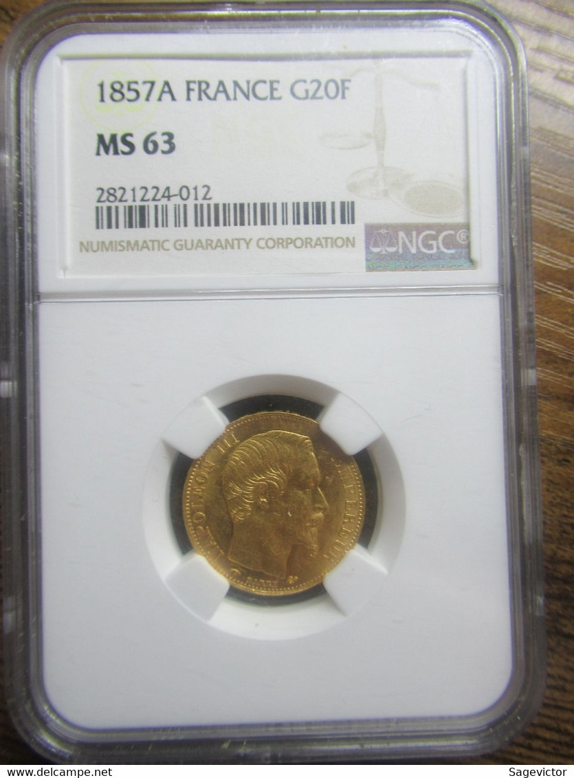 20 Francs Or 1857A MS 63 NGC - 20 Francs (oro)