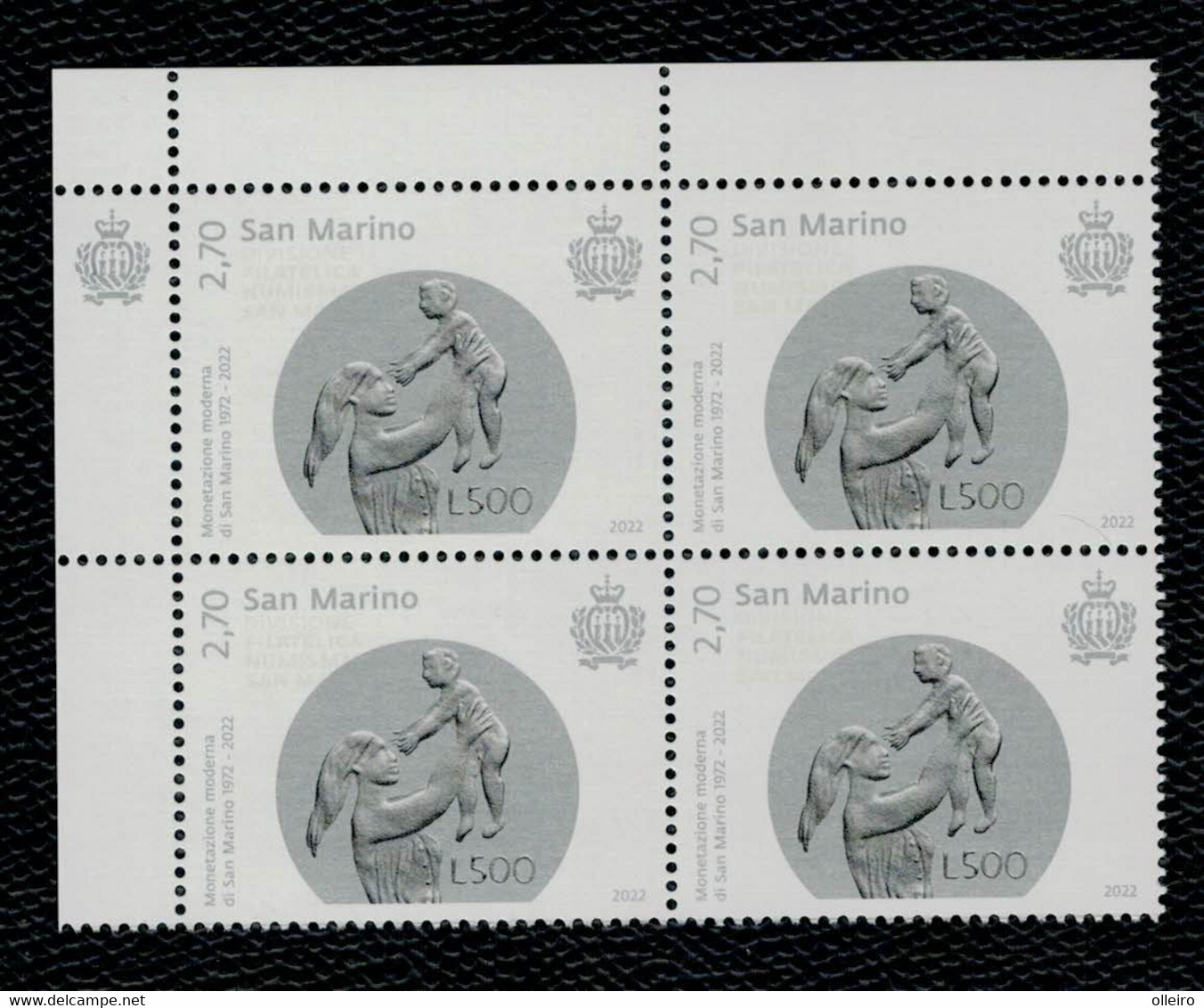 San Marino 2022 500° Anniv. Monetazione Moderna 1v In Quartina Complete Set ** MNH - Neufs