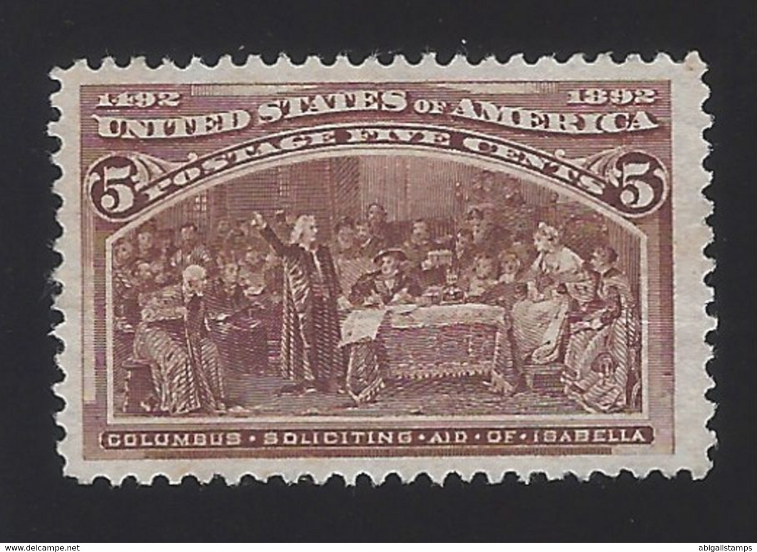 US #234 1893 Chocolate Perf 12 Mint NG F-VF SCV $60 - Unused Stamps