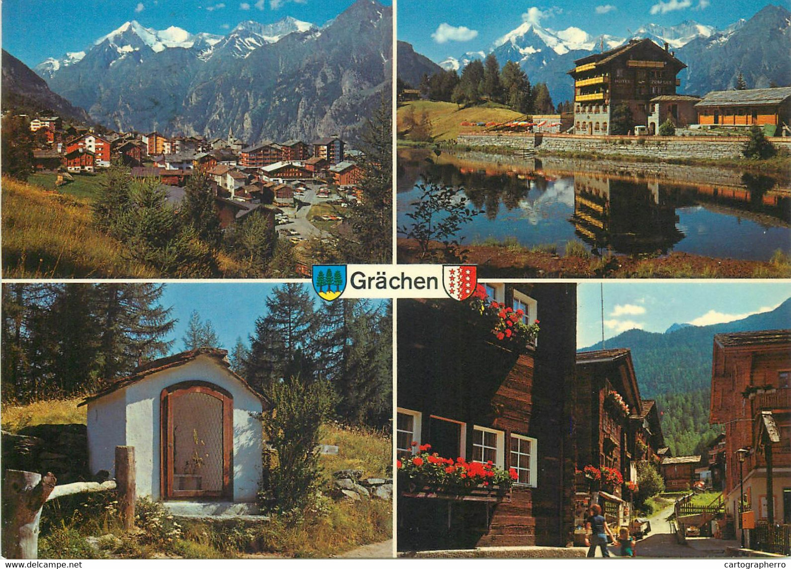 Postcard Switzerland Grachen Multi View - Grächen