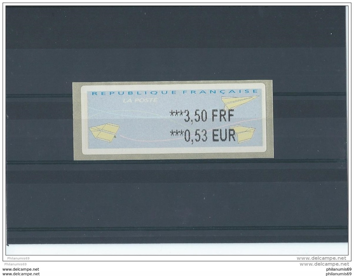 FRANCE - 2000 VIGNETTE 3,50 FRF/0,53 EUR - IMPRESSION EN NOIR ** LUXE - 2000 Type « Avions En Papier »