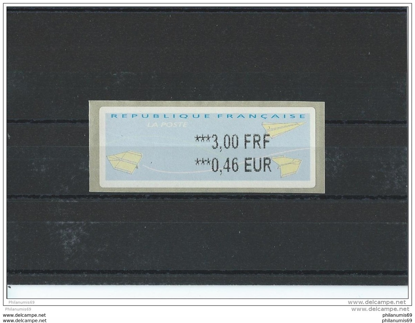 FRANCE - 2000 VIGNETTE 3,00 FRF/0,46 EUR - IMPRESSION EN NOIR ** LUXE - 2000 Type « Avions En Papier »