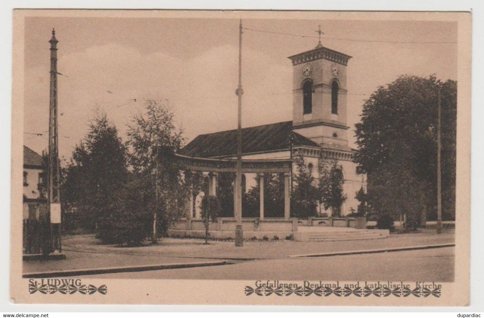 68 - Haut Rhin / St LOUIS -- Monument Aux Morts Et Eglise Catholique (légende En Allemand Annulée). - Saint Louis