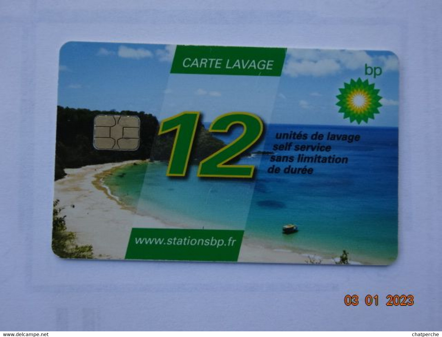 CARTE  A PUCE CHIP CARD LAVAGE AUTO AUTOMOBILE CARTE 12 UNITES LAVAGE BP - Car Wash