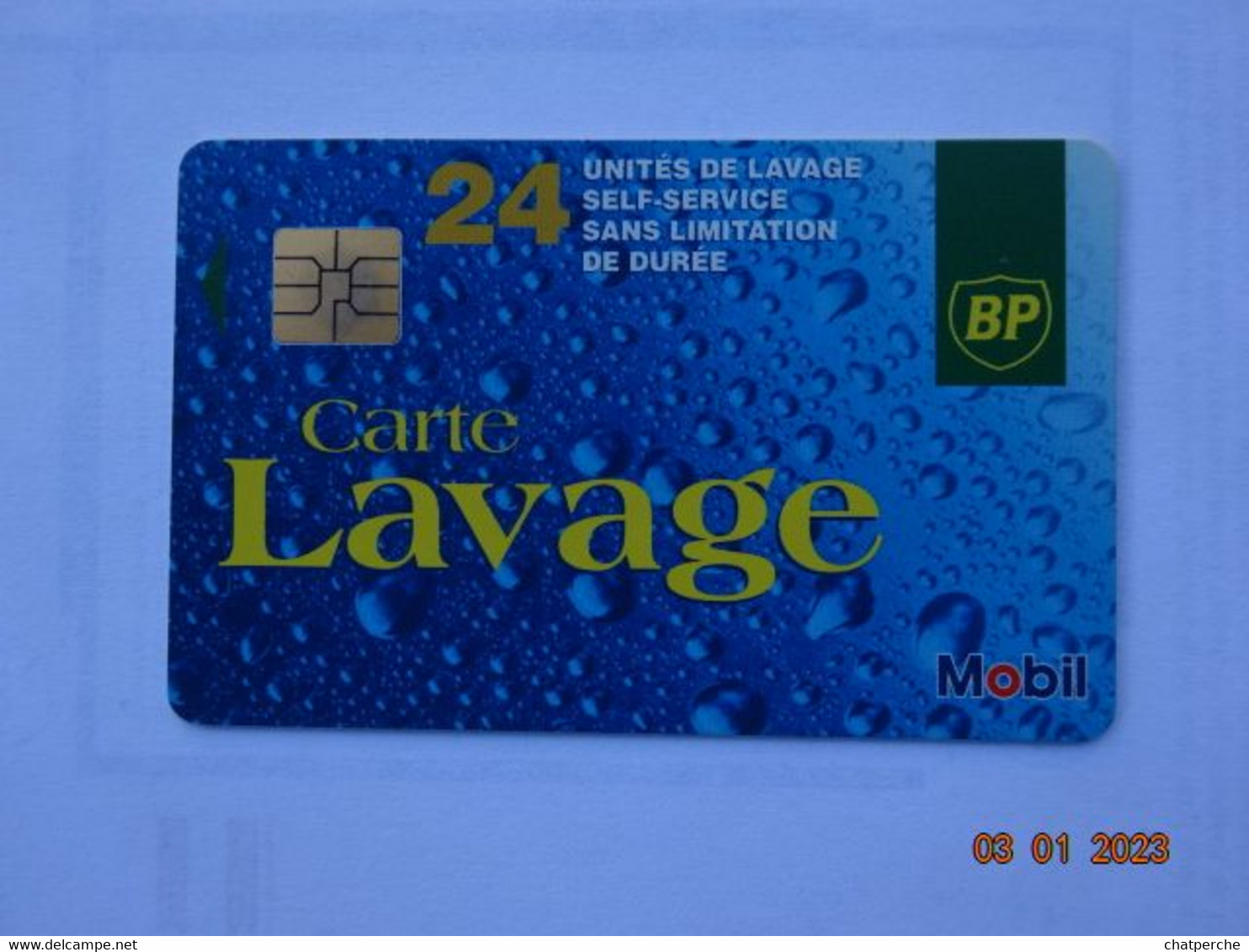 CARTE  A PUCE CHIP CARD LAVAGE AUTO AUTOMOBILE CARTE 24 UNITES LAVAGE BP MOBIL - Car Wash