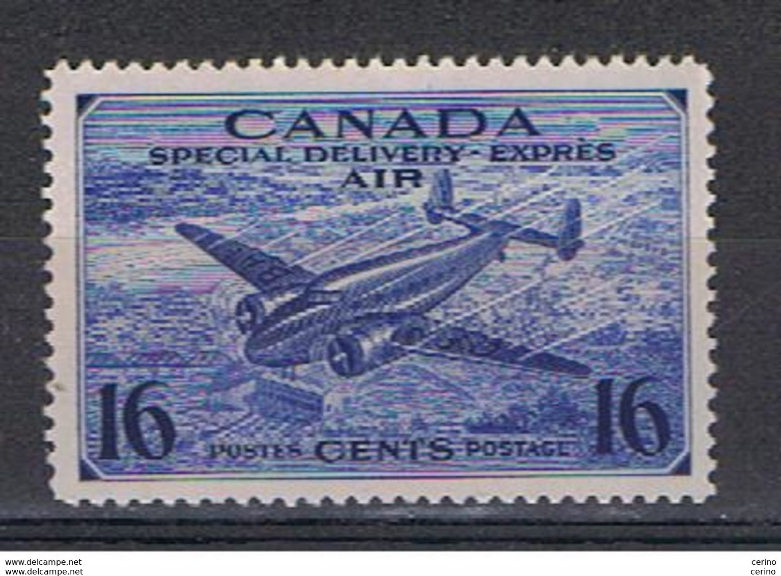 CANADA:  1942/43  AIR  MAIL  PLANE  BY  EXPRESS  -  16 C. UNUSED  STAMP  -  YV/TELL. 9 - Airmail: Special Delivery