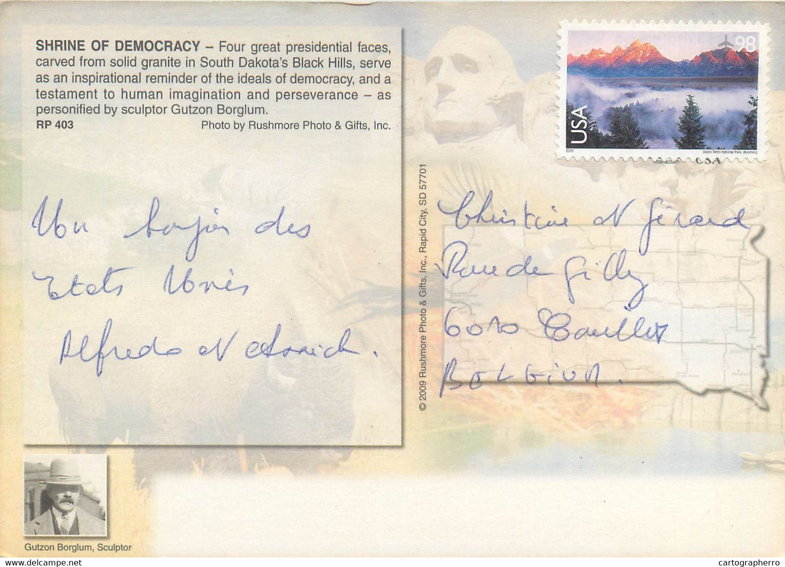 Postcard United States > SD - South Dakota > Mount Rushmore - Mount Rushmore