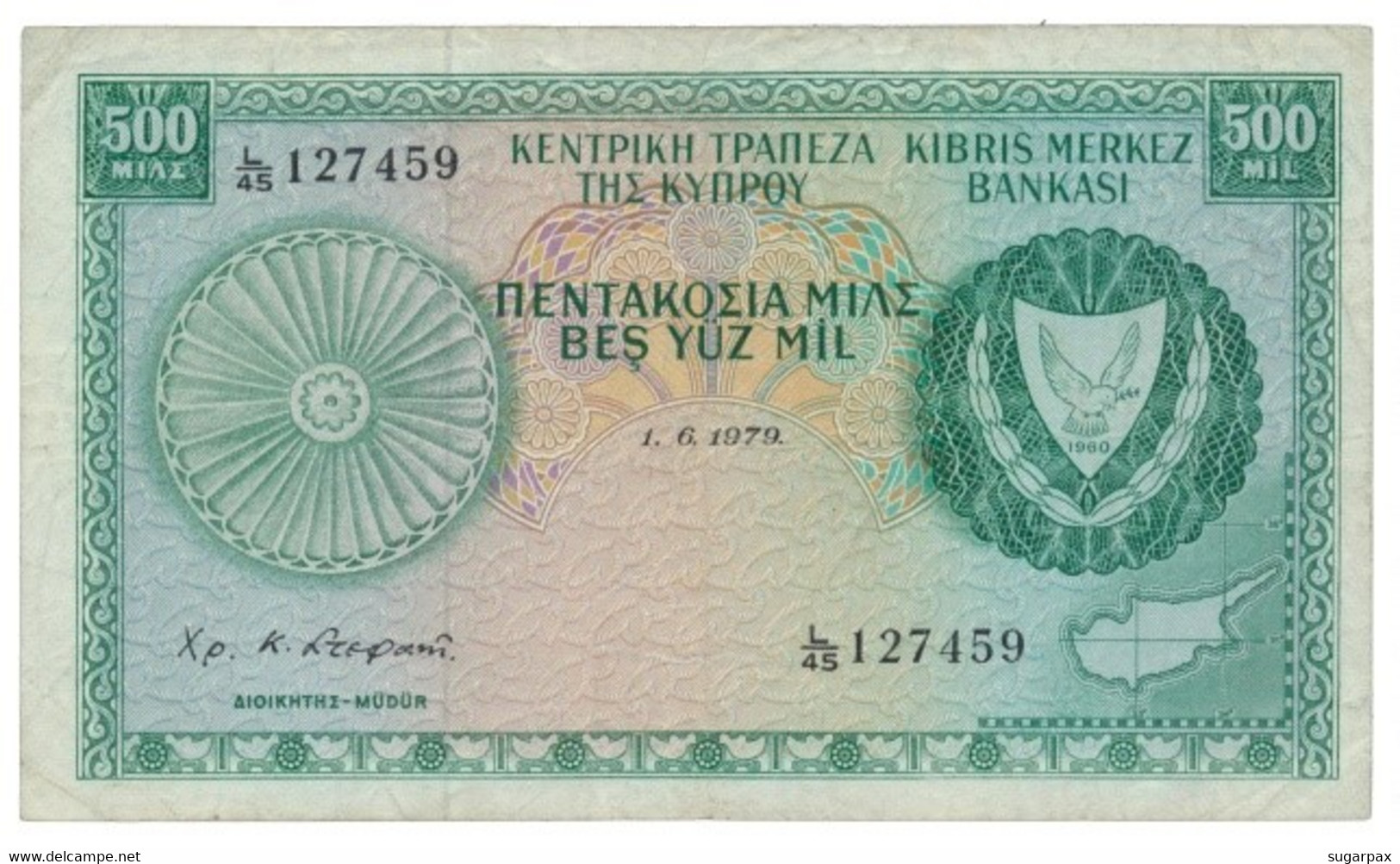 Cyprus - 500 Mils - 1.6.1979 - P 42.c - Serie L/45 - Chypre