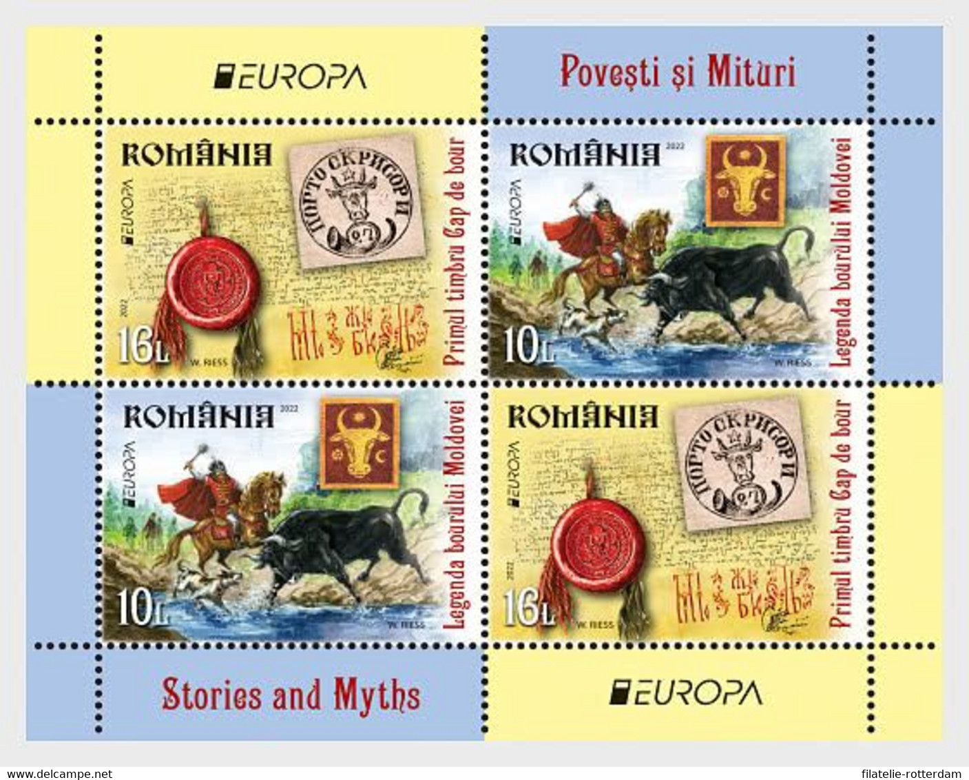 Roemenië / Romania - Postfris / MNH - Sheet Europa, Mythen En Sagen 2022 - Unused Stamps