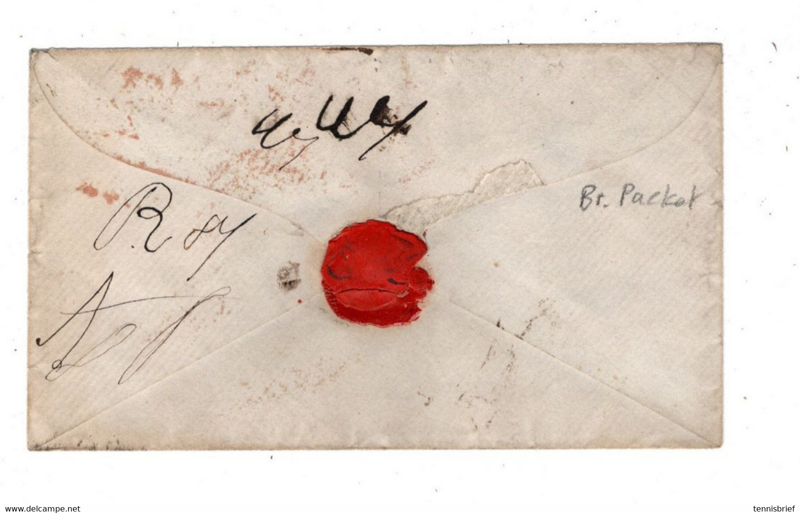 Ca. 1850 , London , Blue  " Curzon St. "postmark  Clear To USA - ...-1840 Vorläufer