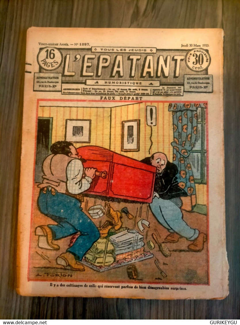 L'épatant N° 1287 LES PIEDS NICKELES FORTON  CALLAUD 30/03/1933  Dédé PASDEBILE DETECTIVE - Pieds Nickelés, Les