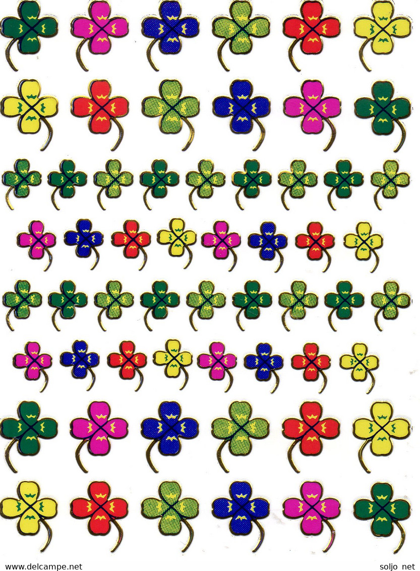 Kleeblatt Bunt Aufkleber Metallic Look / Shamrock Sticker - Scrapbooking