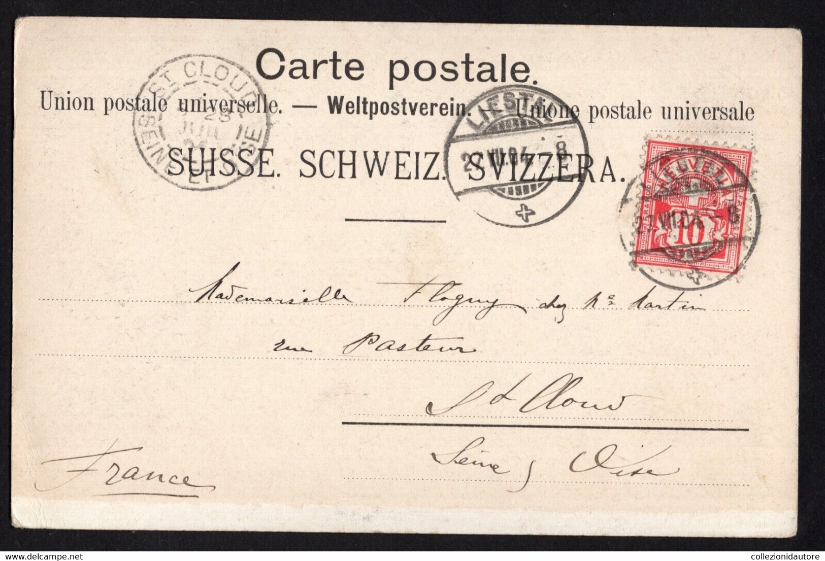 SWITZERLAND - LIESTAL - RATHAUS - CARTOLINA FP SPEDITA NEL 1904 - FENSTERGLAS - Liestal