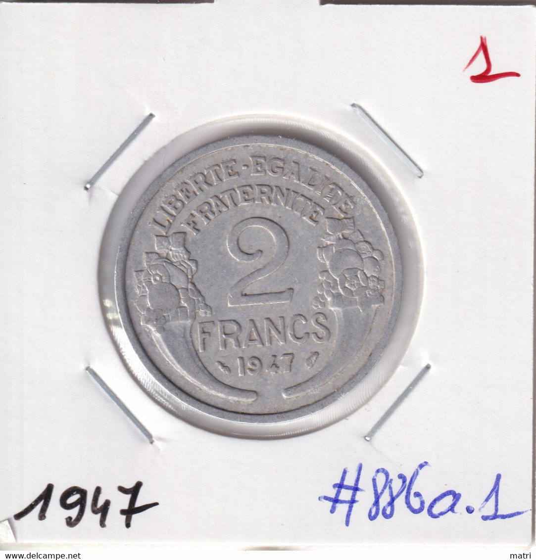 France 2 Francs 1947 Km#886a.1 - 2 Francs