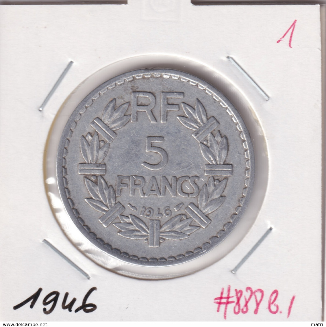 France 5 Francs 1946 Km#888b.1 - 5 Francs