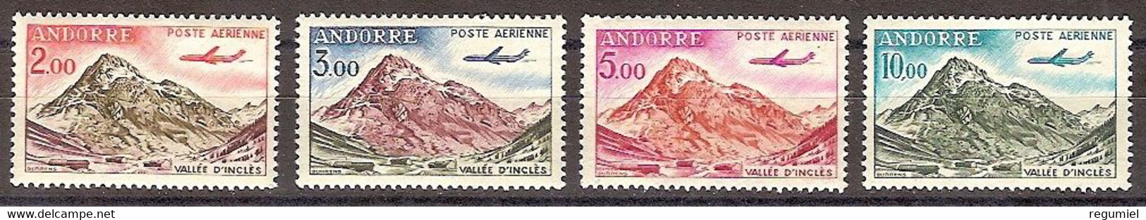 Andorra Francesa Aereo  5/8 ** MNH. 1961 - Poste Aérienne