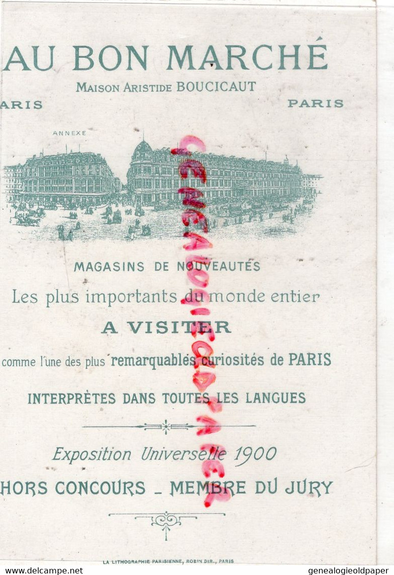 CHROMO AU BON MARCHE -LA FEE BERLIQUETTE  -PARIS MAISON BOUCICAUT  EXPOSITION UNIVERSELLE 1900 - Au Bon Marché