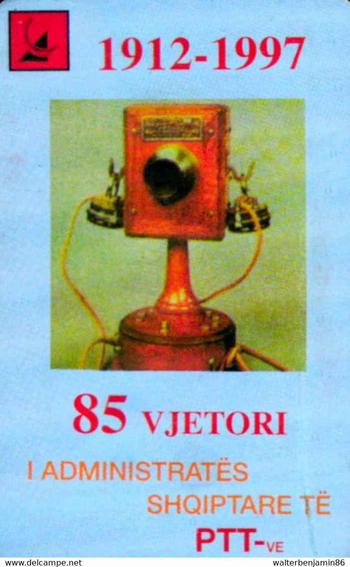 SCHEDA PHONECARD ALBANIA 85 YEARS PTT 50 U UNIT STAMPS, TELEPHONES - Albanie
