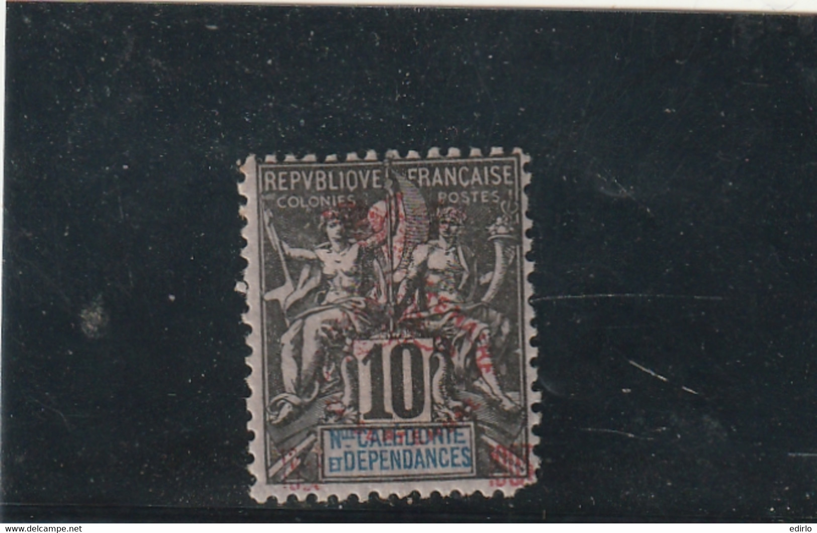 ///  FRANCE  ///    Nouvelle Calédonie N°  72  Noir 10cts S Rouge - Usados