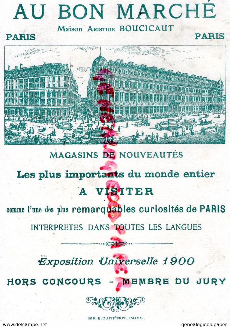 CHROMO AU BON MARCHE - LA CIGALE ET LA FOURMI -MANDOLINE -KAUFFMANN- MAISON BOUCICAUT  EXPOSITION UNIVERSELLE 1900 - Au Bon Marché