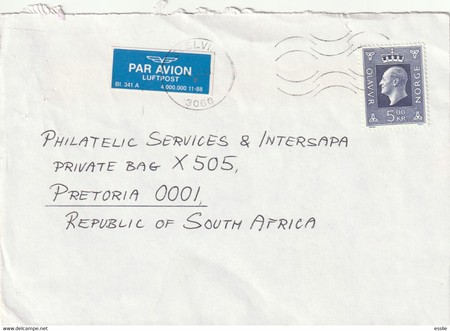 Norway Cover South Africa - 1991 1969 -  King Olav V - Storia Postale