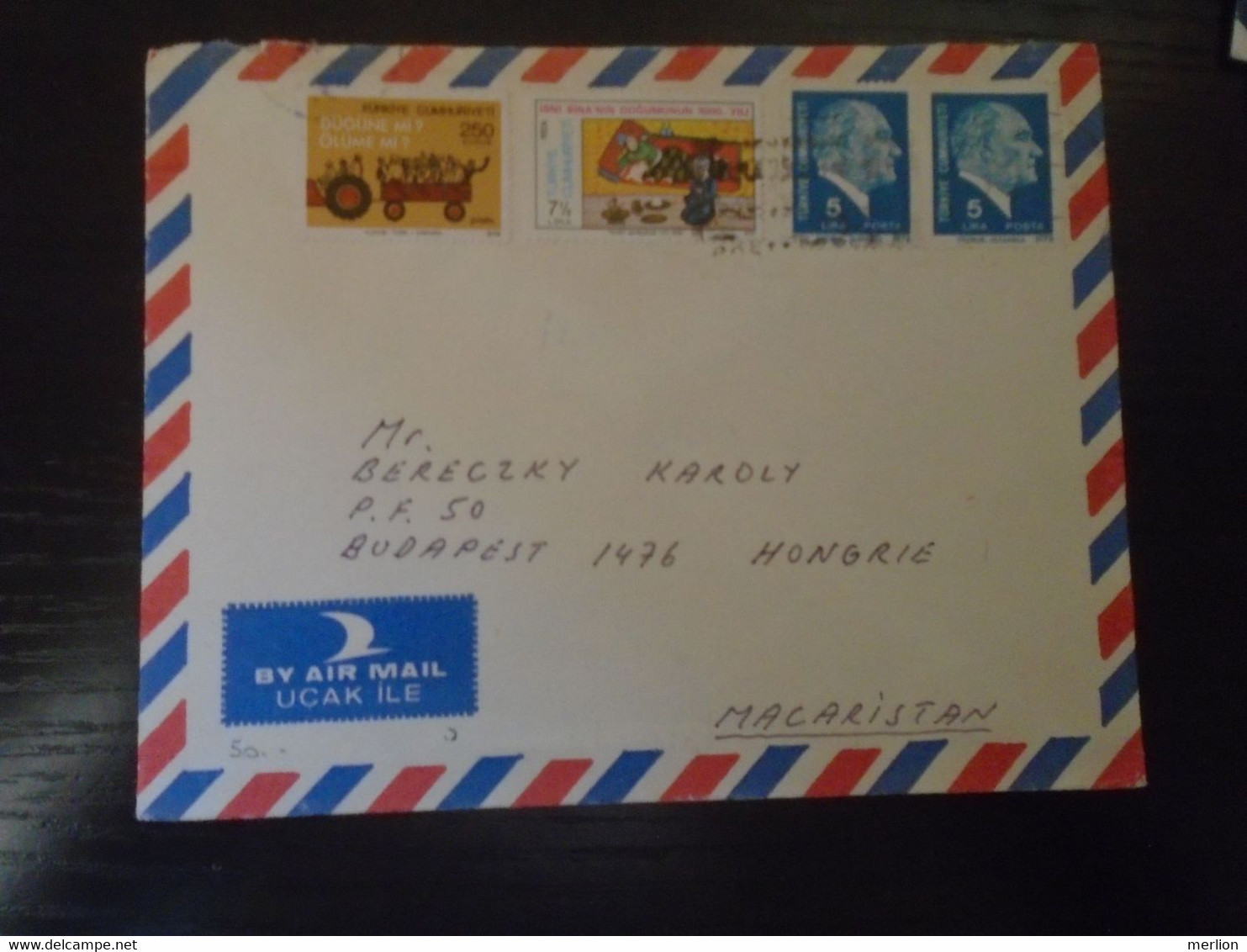 D192784  Turkey Türkiye  Armail  Cover Ca 1978  Istanbul  Sent To Hungary  Macaristan - Briefe U. Dokumente