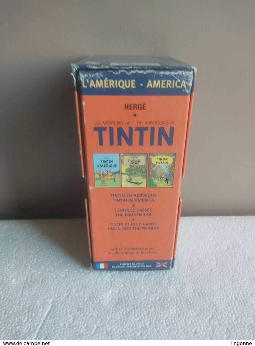 1999 TINTIN En AMERIQUE L'OREILLE CASSEE TINTIN Et Les PICAROS COFFRET De 3 VHS Secam EDITION SPECIALE - Cassettes & DVD