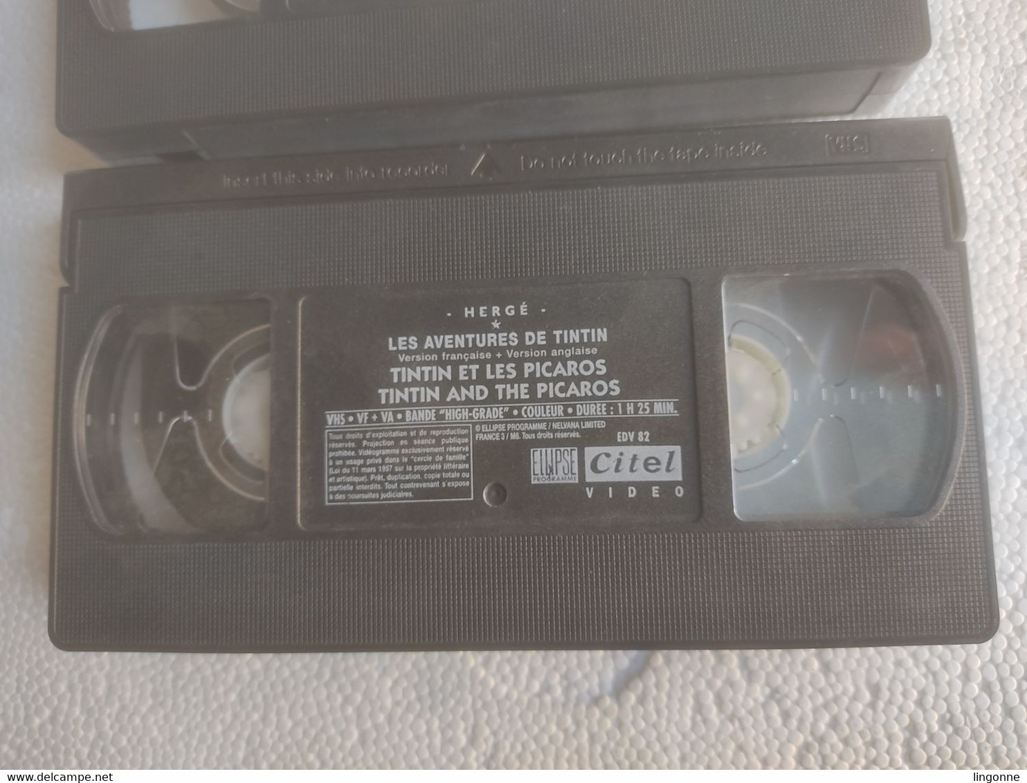 1999 TINTIN en AMERIQUE L'OREILLE CASSEE TINTIN et les PICAROS COFFRET de 3 VHS Secam EDITION SPECIALE
