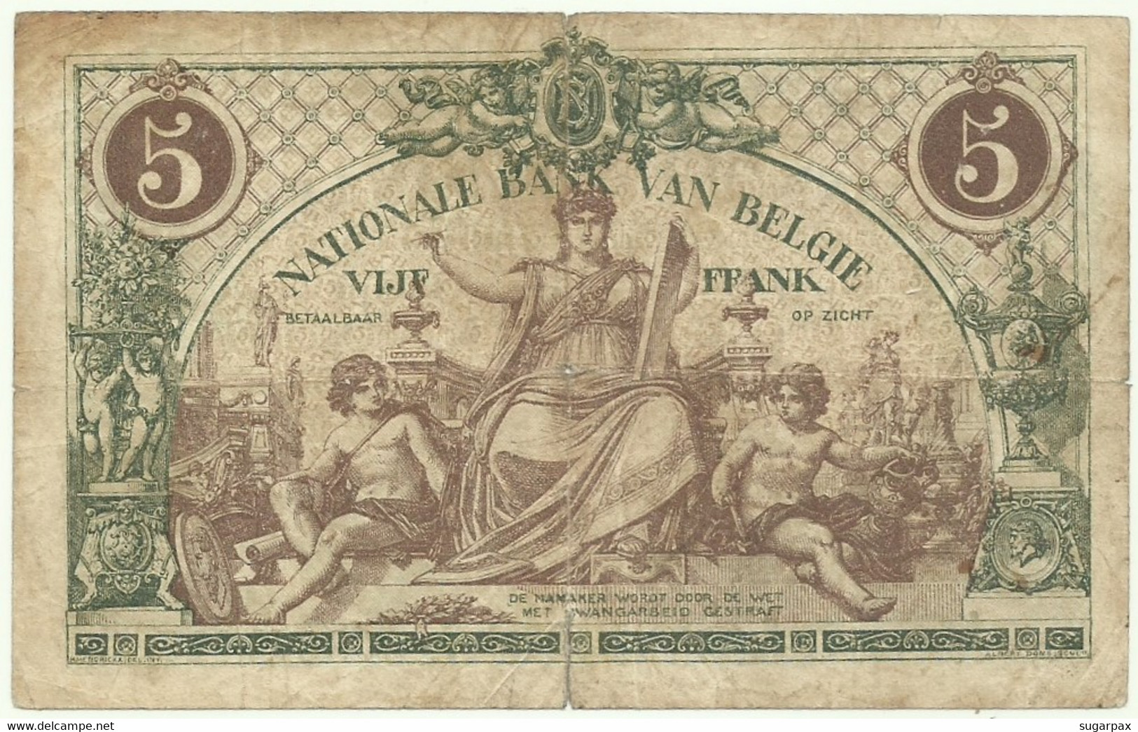 Belgium - 5 Francs - 1.7.1914 - Pick: 75.a - Banque Nationale De Belgique - 5-10-20-25 Frank