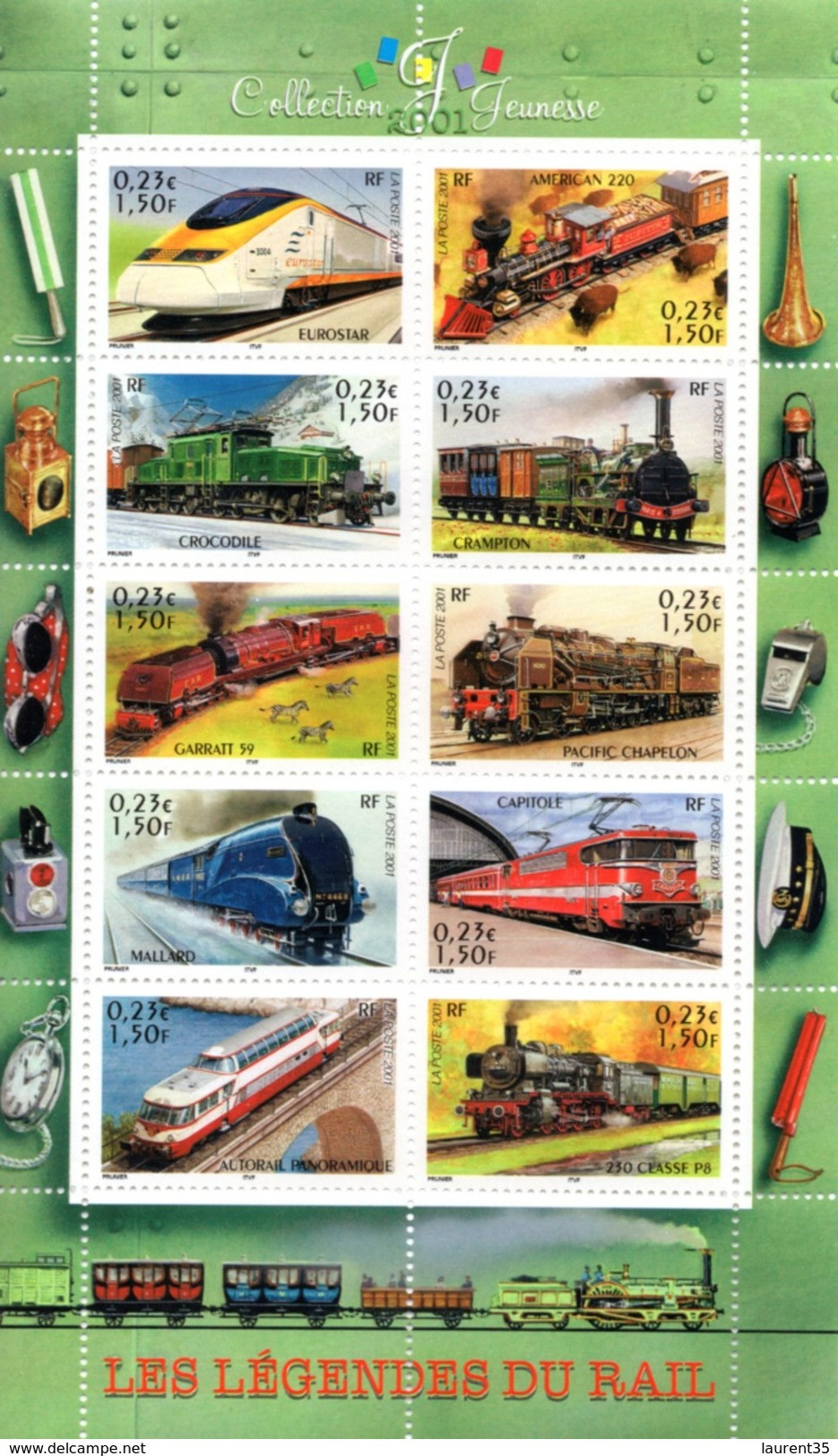 France.bloc No 38 De 2001.collection Jeunesse.les Légendes Du Rail.n**. - Mint/Hinged