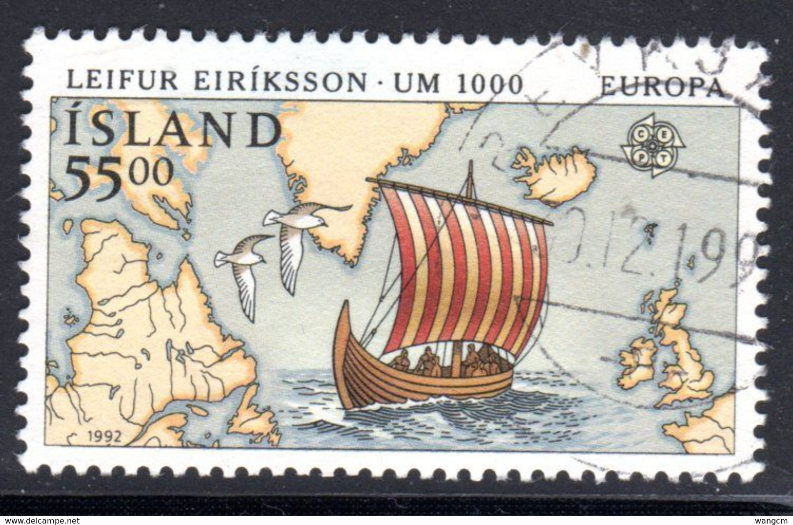 Iceland 1992 55k EUROPA - Discovery Of America By Columbus Fine Used - Gebruikt