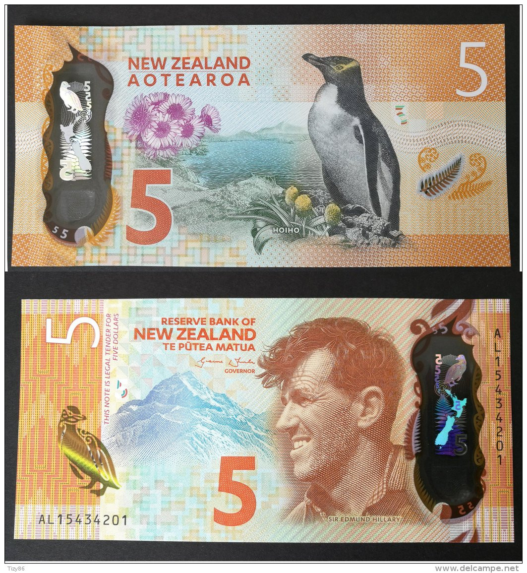 Banconota New Zeland 5 Dollars 2015/2016 UNC-FDS  (polymer Banknote) - Nieuw-Zeeland