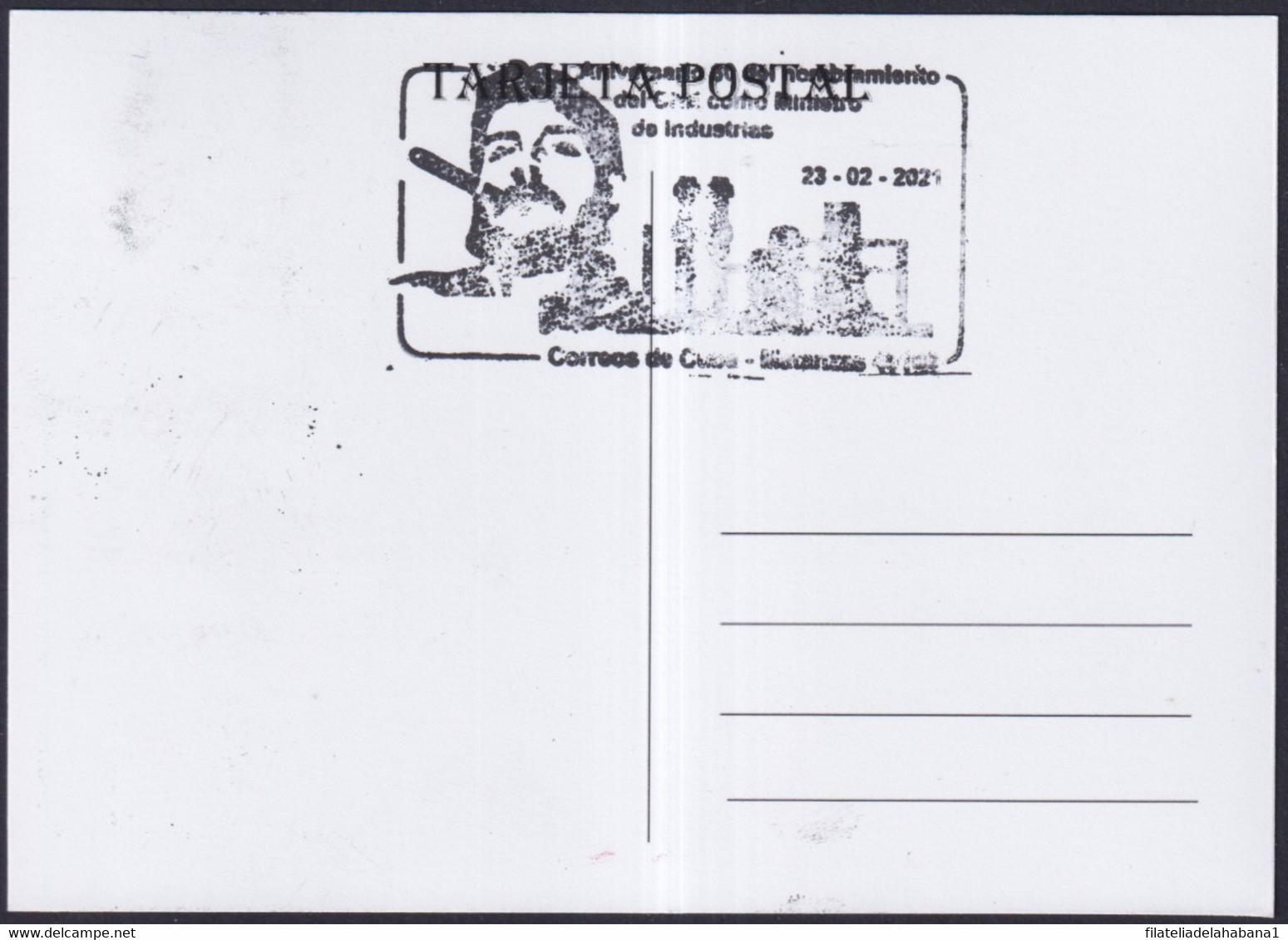 TMA-738 CUBA 2021 MAXIM CARD MATANZAS BLACK SPECIAL CANCEL ERNESTO CHE GUEVARA. - Maximumkarten