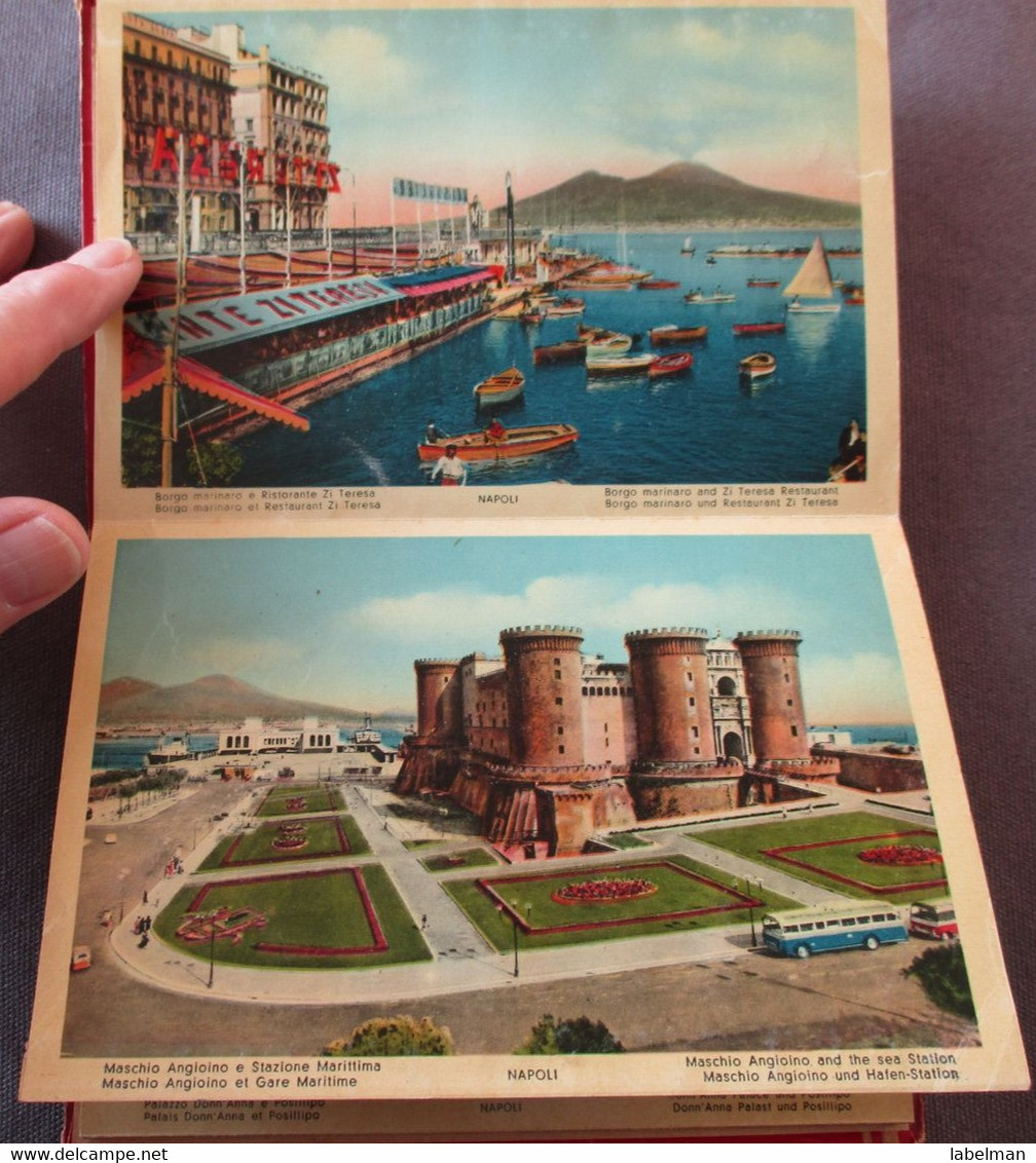 ITALY NAPOLI BOOKLET FOLDER SET BROCHURE MAP GUIDE KARTE CARD ANSICHTSKARTE POSTCARD CARTE POSTALE POSTKARTE PHOTO