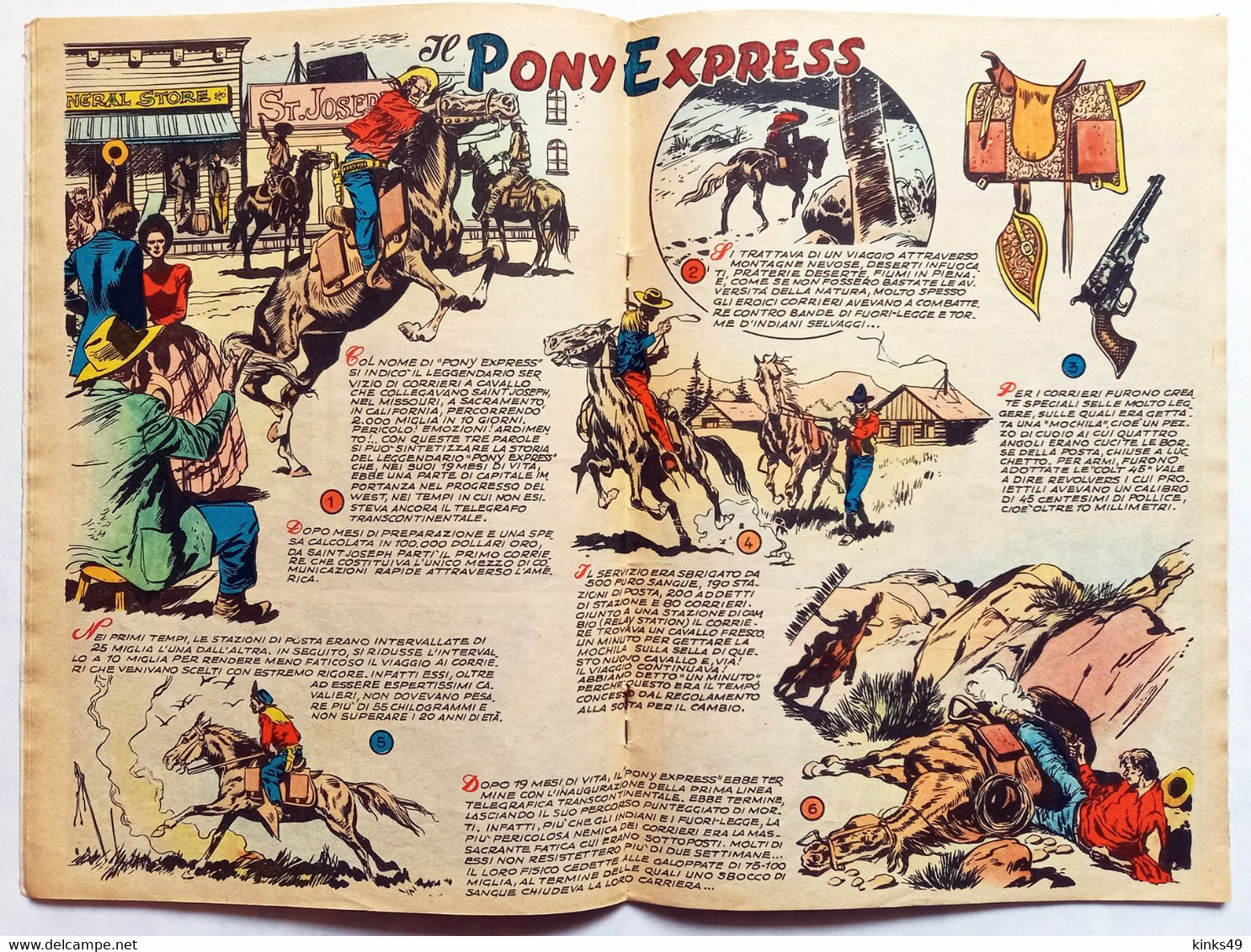 B218> PECOS BILL Albo D'Oro Mondadori N° 22 Del 28 OTT. 1954 ( Il Mistero Del Pony Express ) - Prime Edizioni