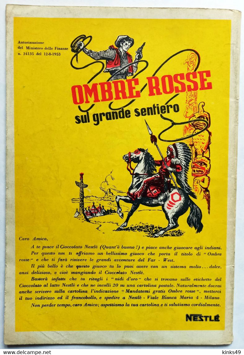 B218> PECOS BILL Albo D'Oro Mondadori N° 22 Del 28 OTT. 1954 ( Il Mistero Del Pony Express ) - Prime Edizioni