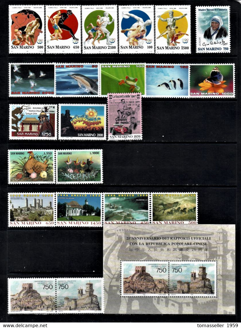 San Marino-13!!! Full Years 1995-2007) Sets -Almost 190 Issues (st.+s/s+booklets).MNH** - Volledig Jaar