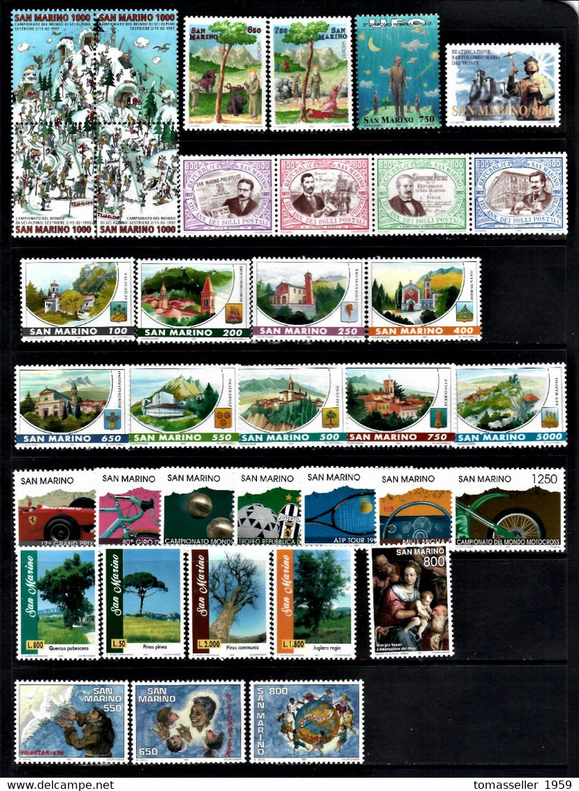 San Marino-13!!! Full Years 1995-2007) Sets -Almost 190 Issues (st.+s/s+booklets).MNH** - Volledig Jaar