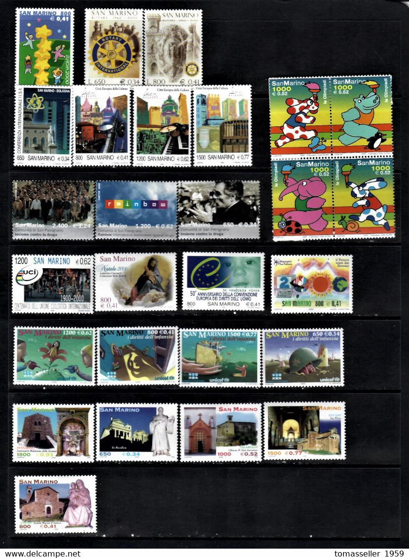 San Marino-13!!! Full Years 1995-2007) sets -Almost 190 Issues (st.+s/s+booklets).MNH**