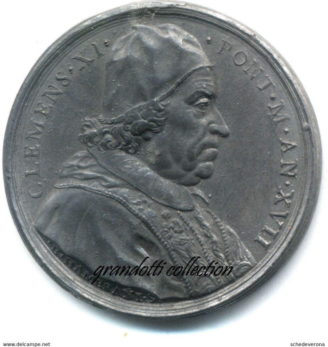 CLEMENTE XI MADONNA DEL MARATTA QUIRINALE 1717 MEDAGLIA PAPALE HAMERANI - Adel