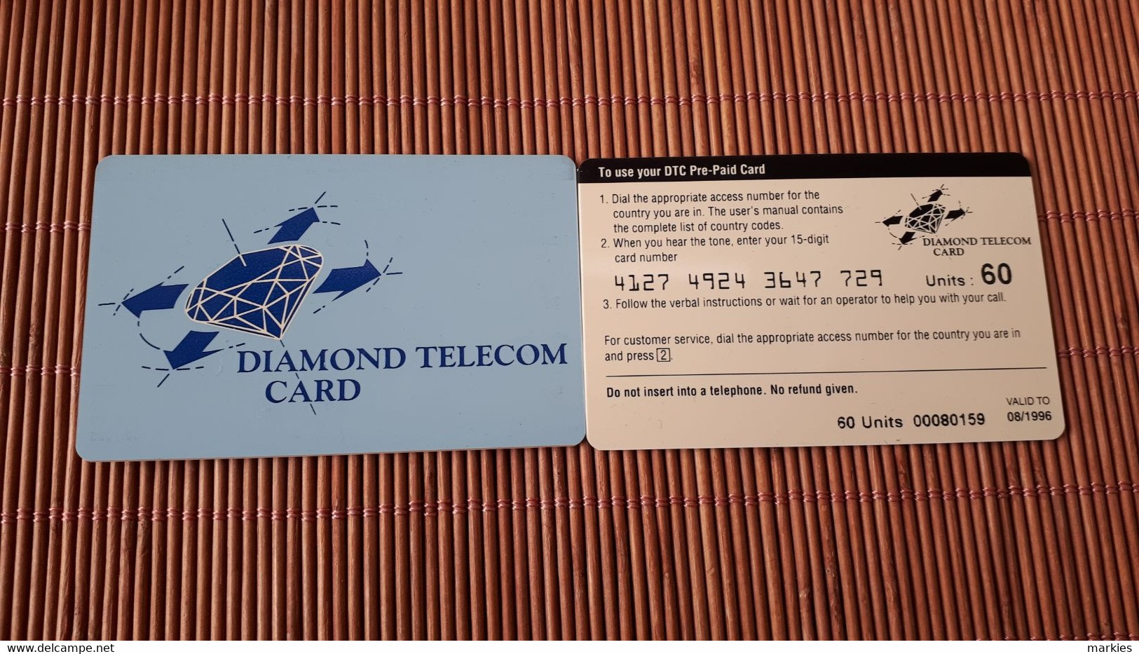 Dimaond Telecom  1 Prepaidcard 60 Uints Belgium Rare - Sonstige & Ohne Zuordnung
