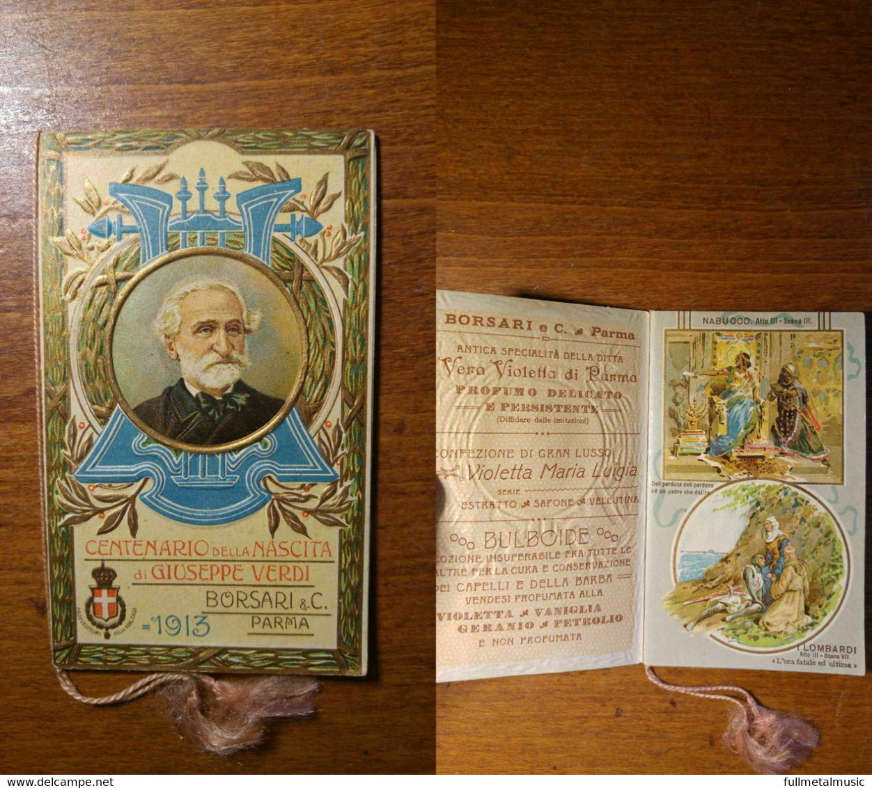Calendarietto Centenario Della Nascita Di Giuseppe Verdi  1913 Borsari Profumi - Klein Formaat: 1901-20