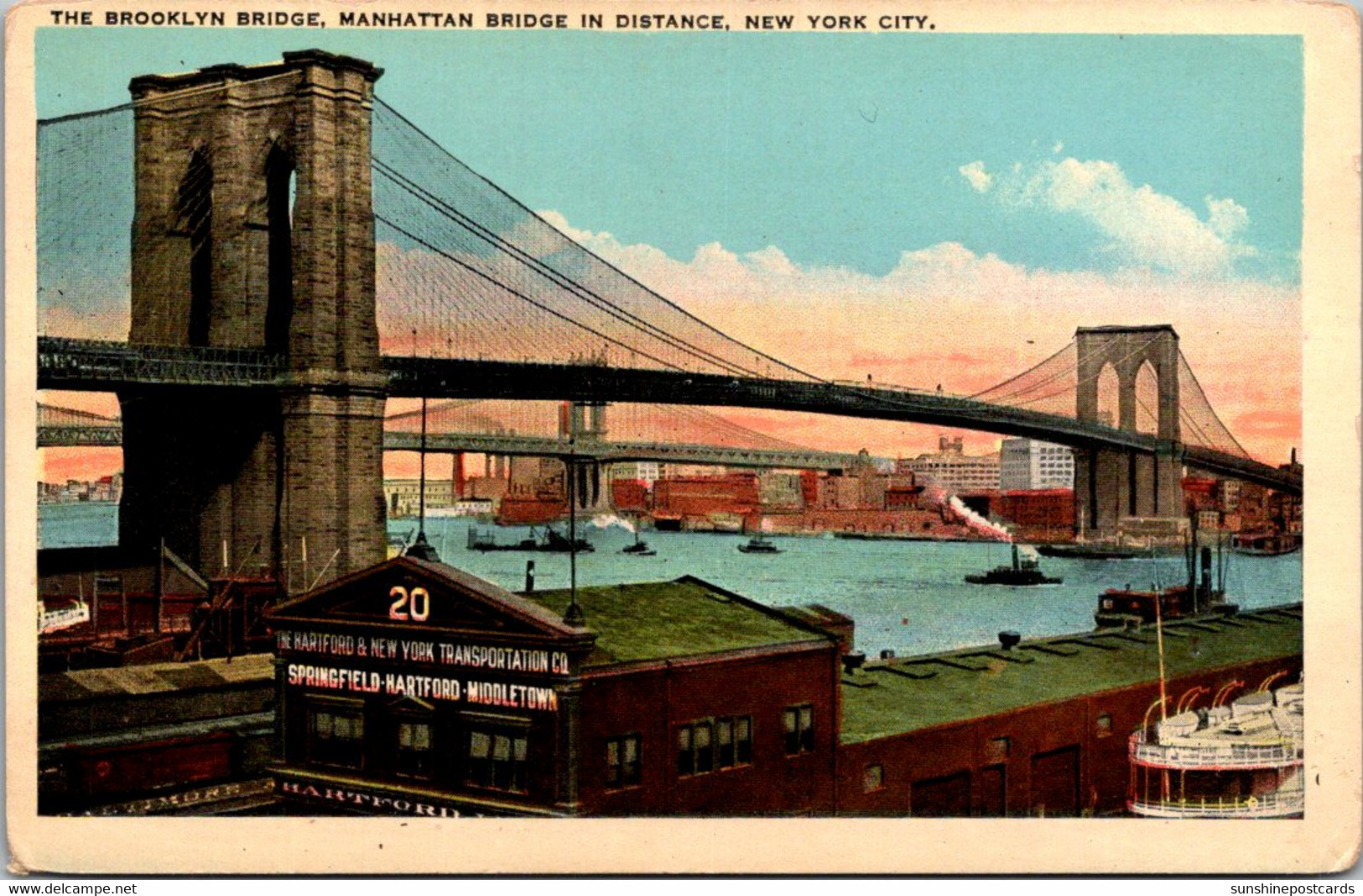 New York City Brooklyn Bridge With Manhattan Bridge In Distance - Ponti E Gallerie