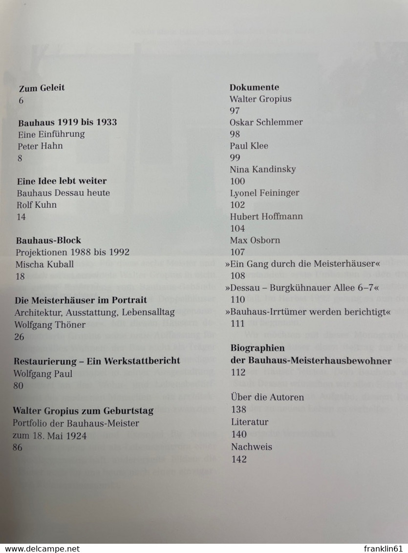 Leben Am Bauhaus : Die Meisterhäuser In Dessau. - Architektur